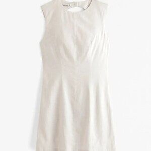 Abercrombie Open Back Linen Blend Shell Mini Dress